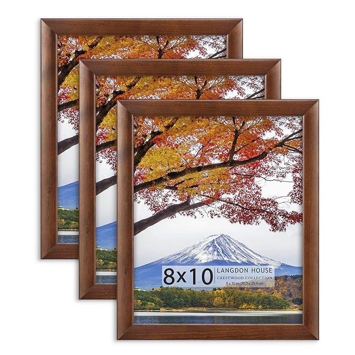 Buy Langdon House 8x10 Picture Frames (Cherry Stained, 3 Pack), Solid