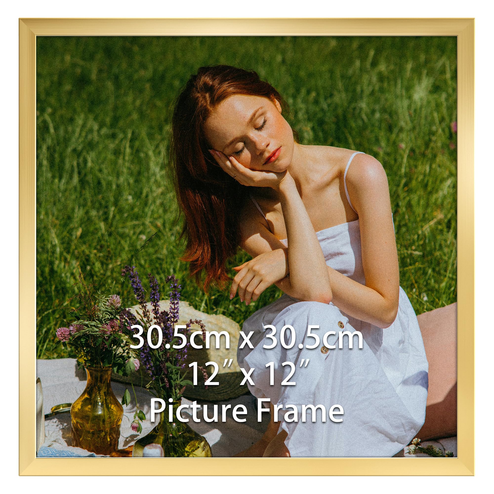 Vasemouh 12x12 Photo Frame Gold, Single 30x30cm Square Picture Frame Horizontal or Vertical Wall Mounting and Tabletop Display for Home, Office, Gallery โ image 1