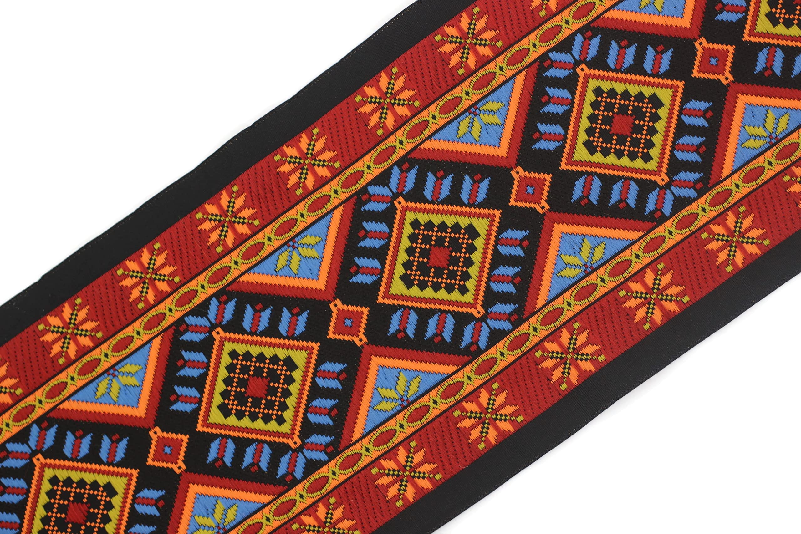 10 Meter Web Borte Webband Jacquardborte Trachtenborte Stickerei Bunt Geometrisch Motiv 100mm