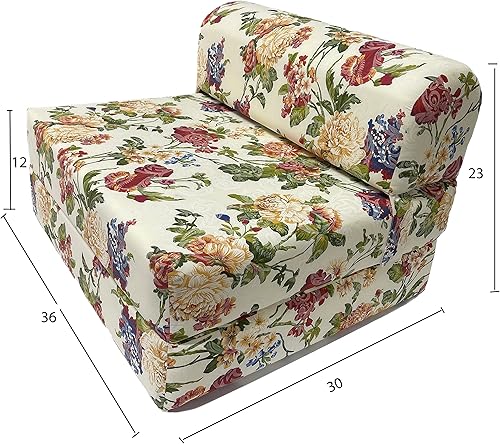 Miniatura 2 de D&D Futon Furniture Cama plegable de espuma, sofá cama portátil de estudio para invitados (rosas grandes, 70 x 36 x 6)