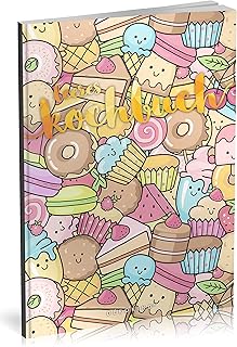 Dékokind® Pusta książka kucharska: Na ponad 80 ulubionych przepisów || ok. A5 miękka okładka || książka z przepisami do samodzielnego ozdobienia/samodzielnego pisania ze spisem treści || Motyw: wzór