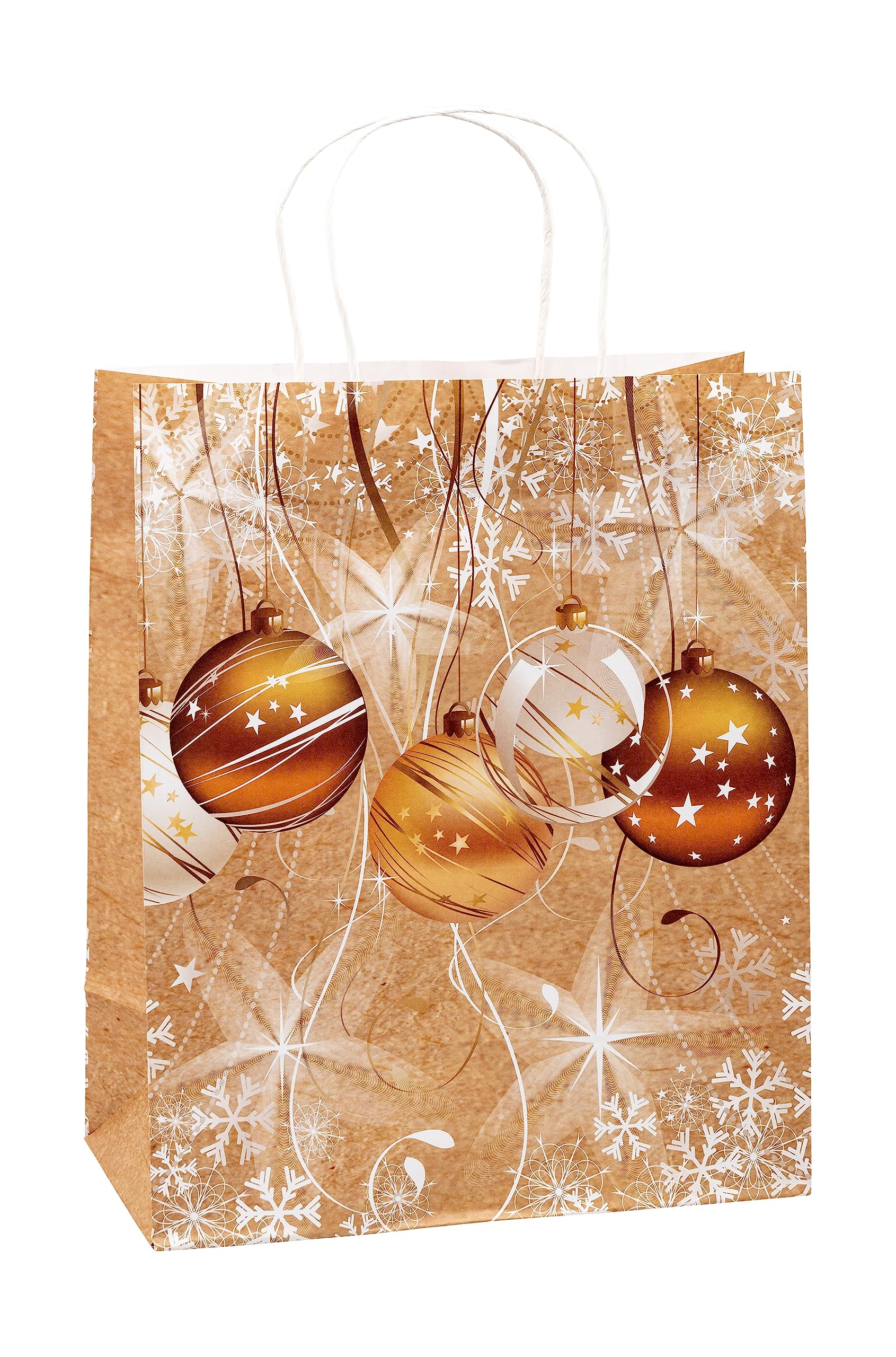TSI Torebki na prezenty z papieru typu kraft, Boże Narodzenie, opakowanie 12 sztuk, rozmiar: duże (wys. x szer. x gł. 32 x 26 x 13,5 cm), nr art. 88311