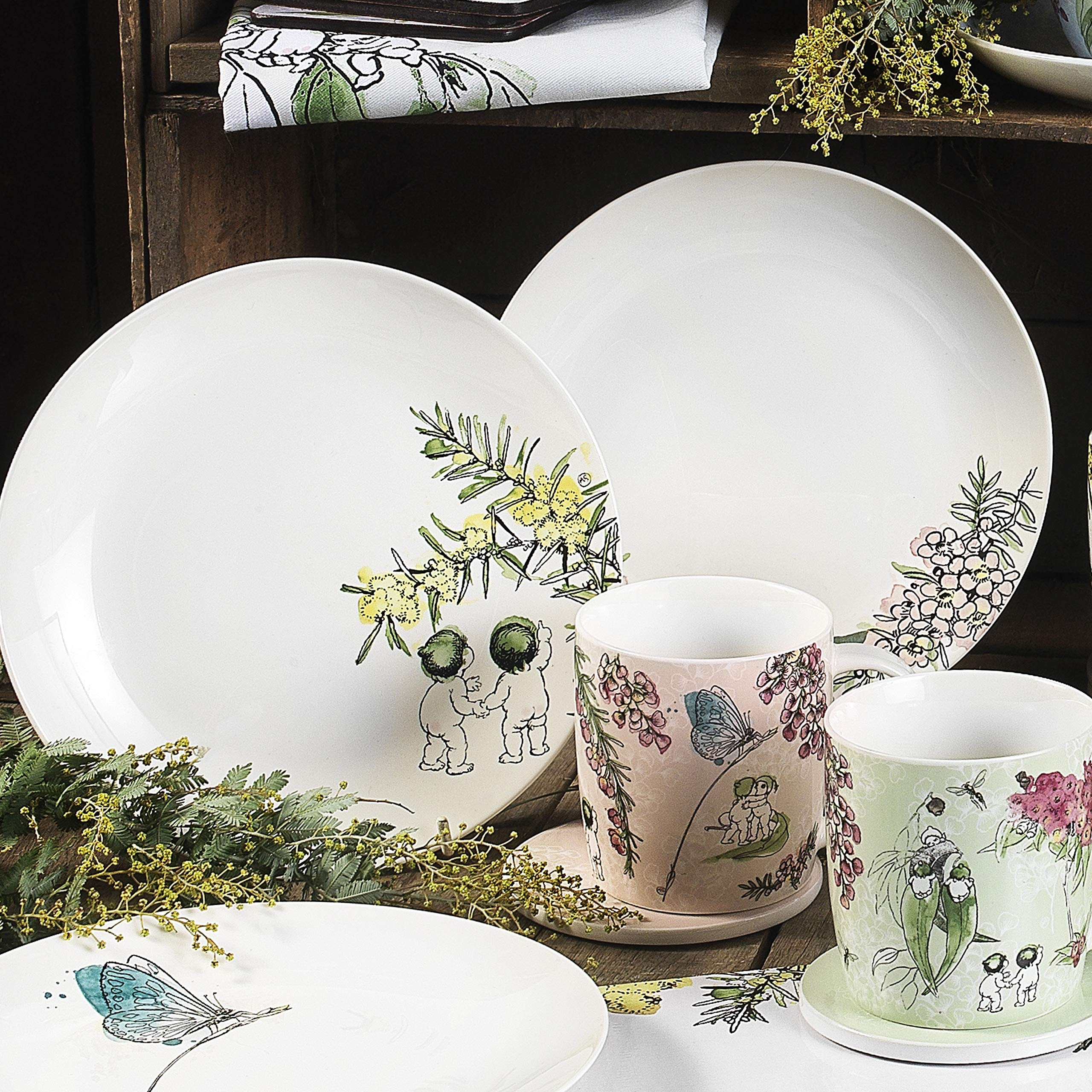 ECOLOGY EC10039 May Gibbs Wattle Side Plate 20cm, Yellow, EC10039