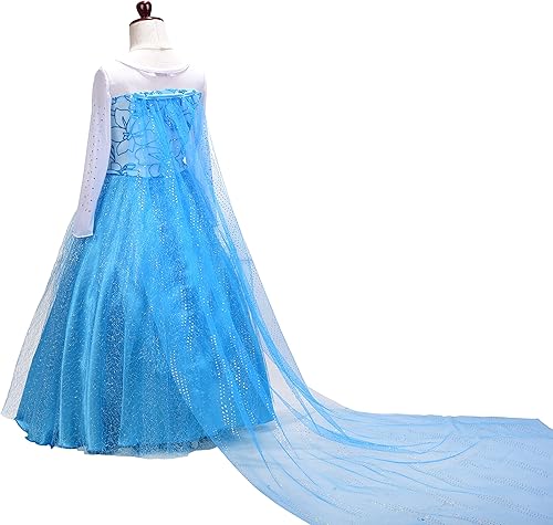 Miniatura 7 de Lito Angels - Disfraces de princesa para niña, vestido de la reina de las nieves, para disfrazarse, Halloween, Navidad, disfraz con accesorios.