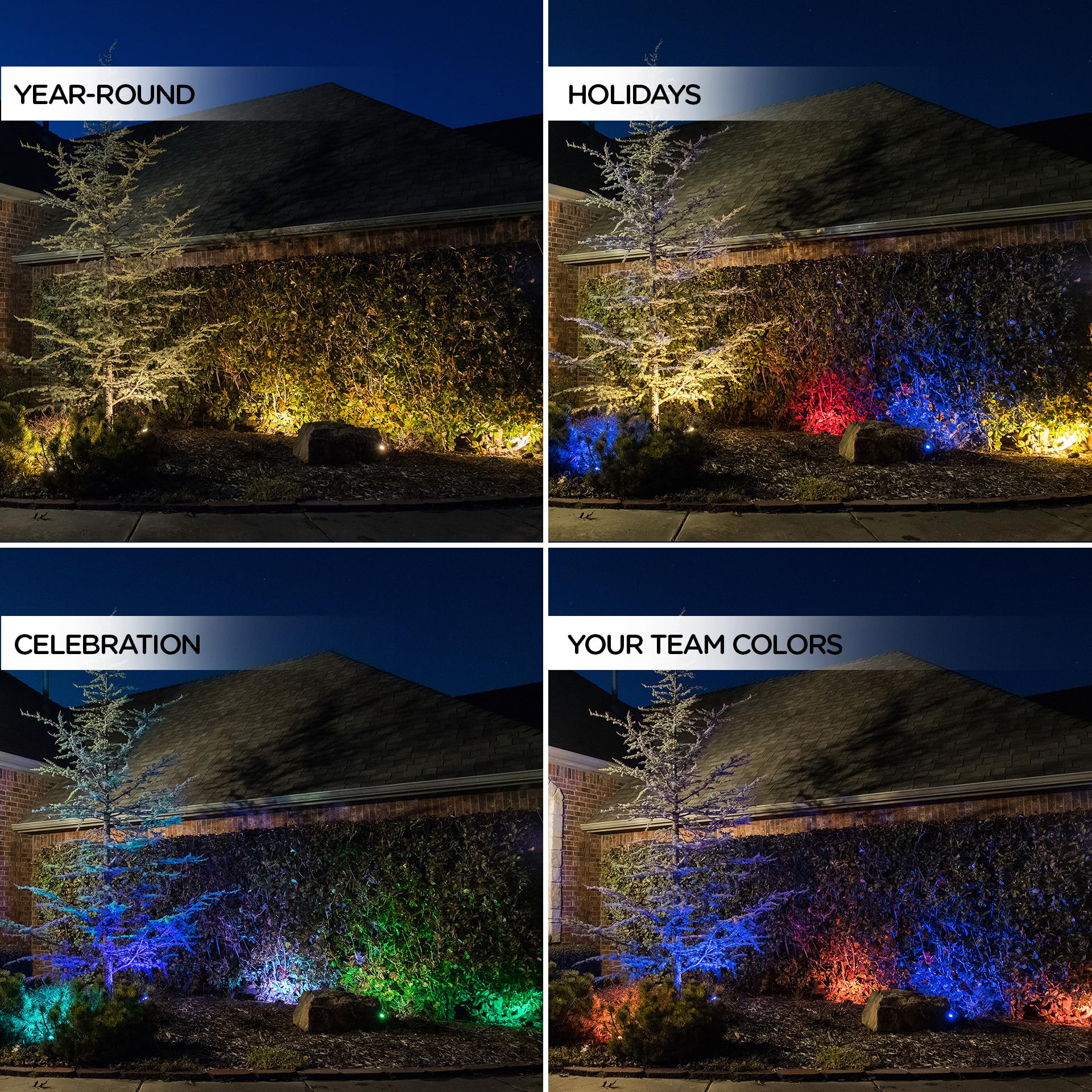 Enbrighten 56067-S1 LED-Erdlichter, 6 Weglichter, 10 m, Farbwechsel, Fernbedienung, Straßenbeleuchtung, Landschaftsbeleuchtung für Terrasse, Garten