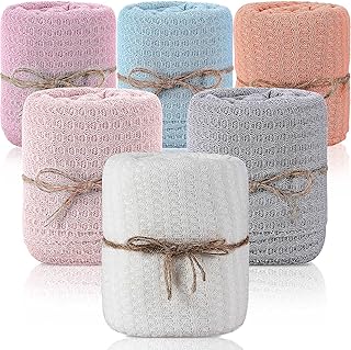 6 Pcs Baby Wrap Newborn Baby Knit Stretch Wrap Baby Blankets Unisex Newborn Photography Wraps Props Baby Swaddle Wrap Nursery Swaddling Blankets Receiving Blankets for Infant Babies, 64 x 16 Inch