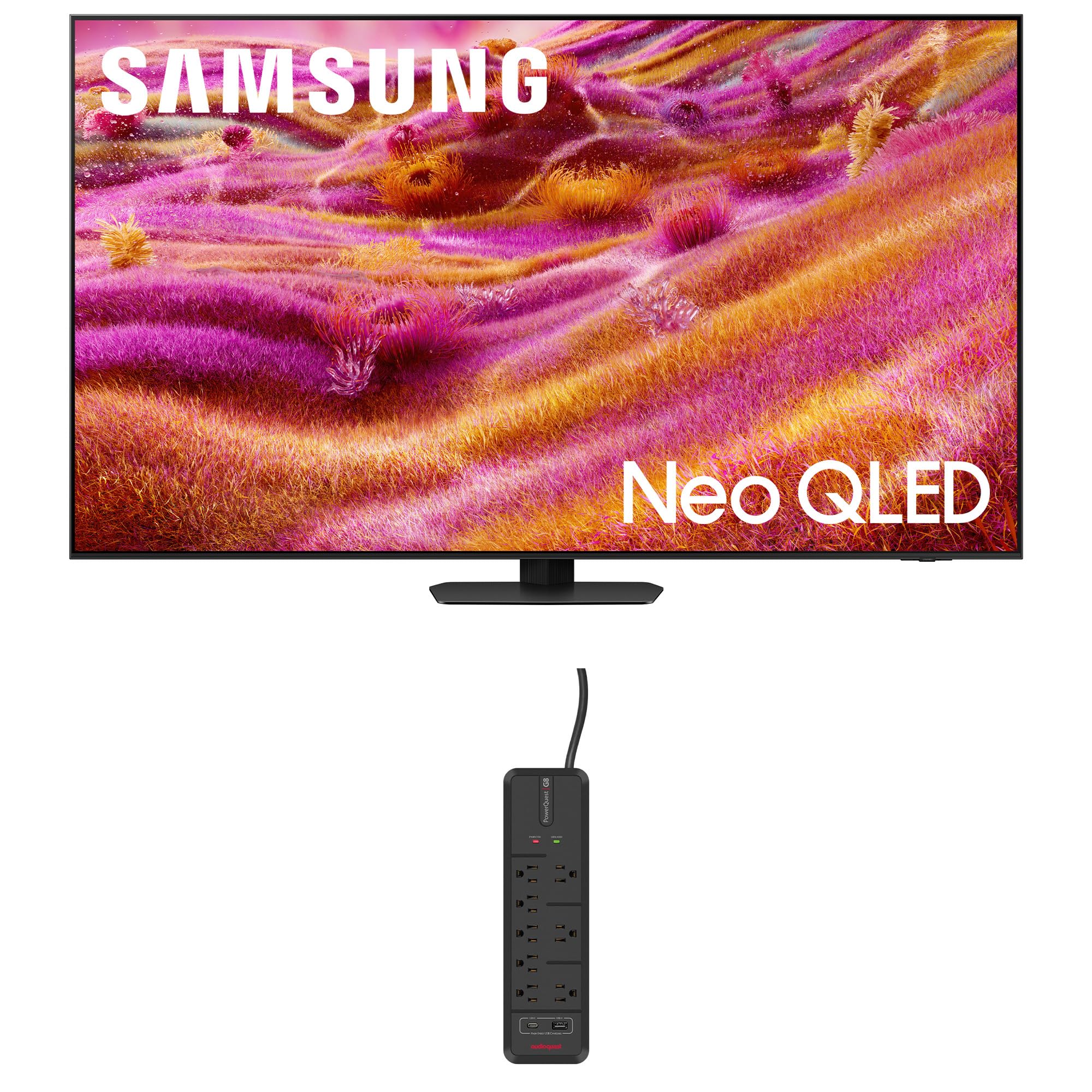 Samsung QN75QN90FAFXZA 75 Inch Neo QLED 4K QN90F Vision AI Smart TV with an AudioQuest G8 8-Outlet USB-A/USB-C AC Power Surge Protector (2025)