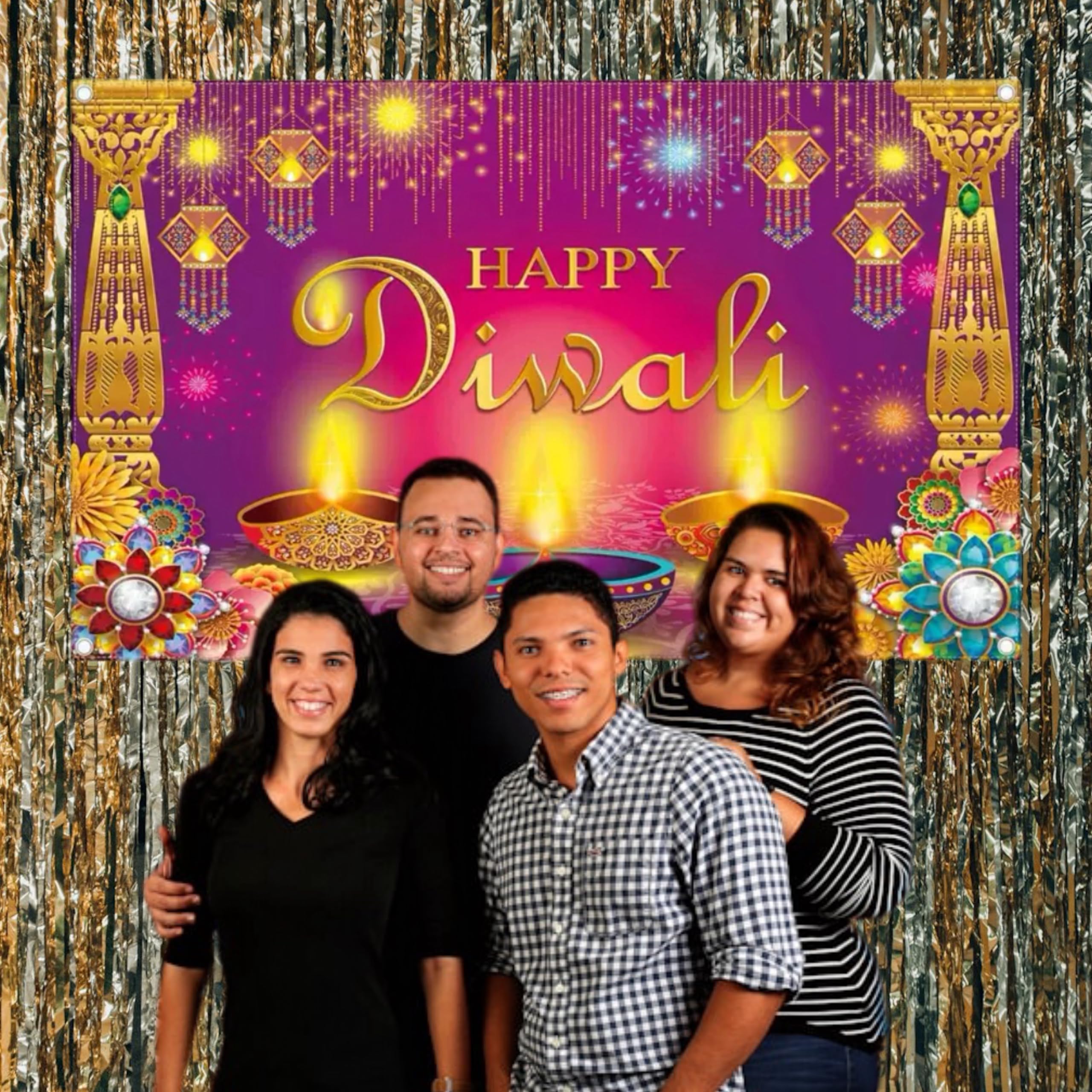 eBoutik, Happy Diwali Photography Background Décor Indian Festival Of Light Decorations, Navratri Wedding Decoration - Image 4