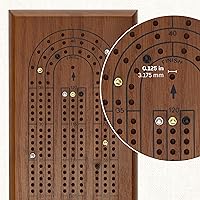 Vista 7 de WE Games Juego de tablas clásicas de madera de roble manchado oscuro, 3 tablas con clavijas de metal, tabla de cuna única para juegos familiares