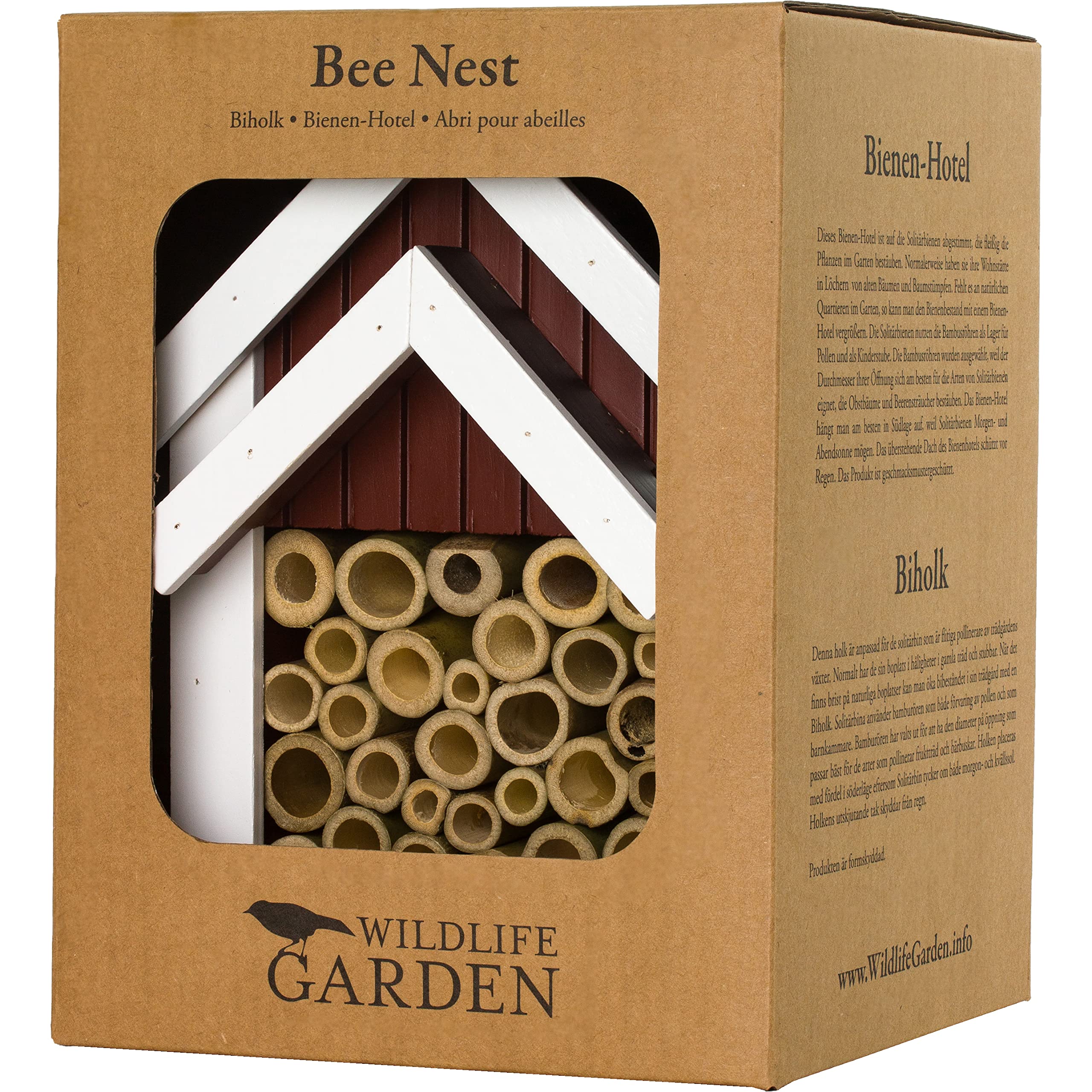 Wildlife Garden WG311 Bienen-Hotel Rot - Insektenhotel aus Holz