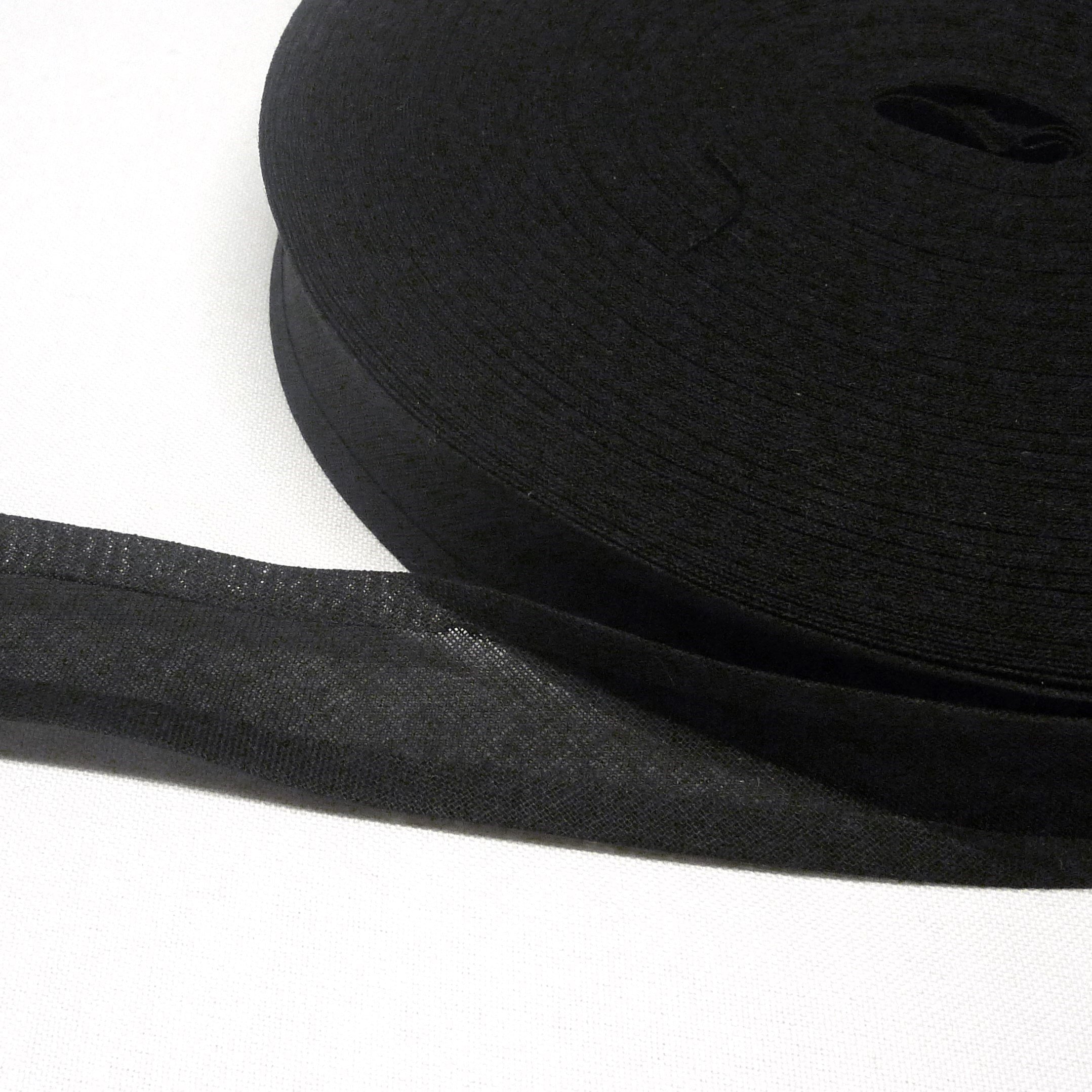 Nortex Mill Black 100% Cotton 1"(25Mm) Bias Binding Tape (1 Quantity = 5 Metre Bundle)