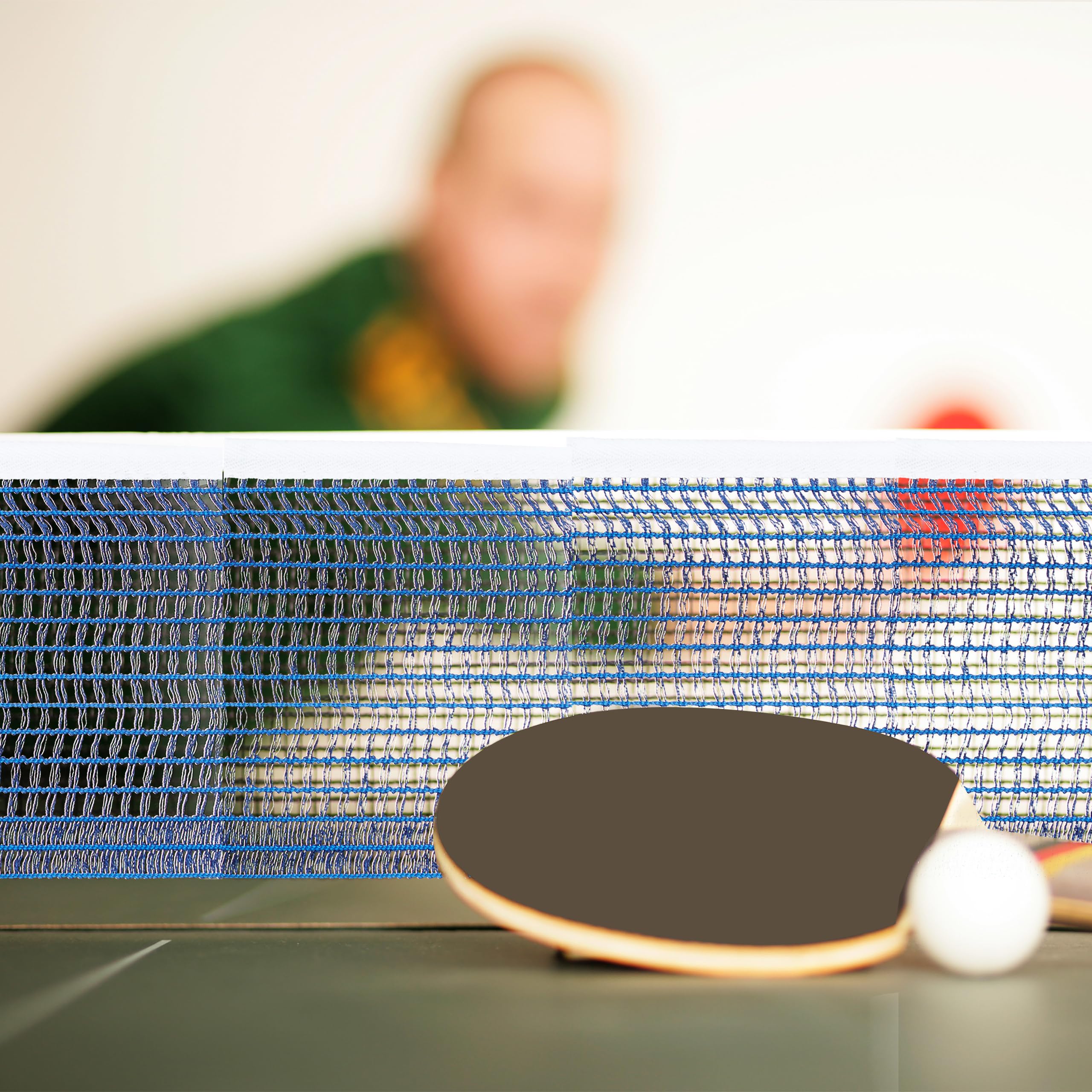 Relaxdays Ping Pong Tenis de Mesa Profesional 19.2 x 23.5 cm 2 Postes Red Azul