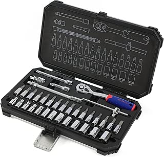 WORKPRO 35-piece Bits Socket Set Phillips Hex Torx 1/4-inch Ratchet with Anti-shock Case - coolthings.us