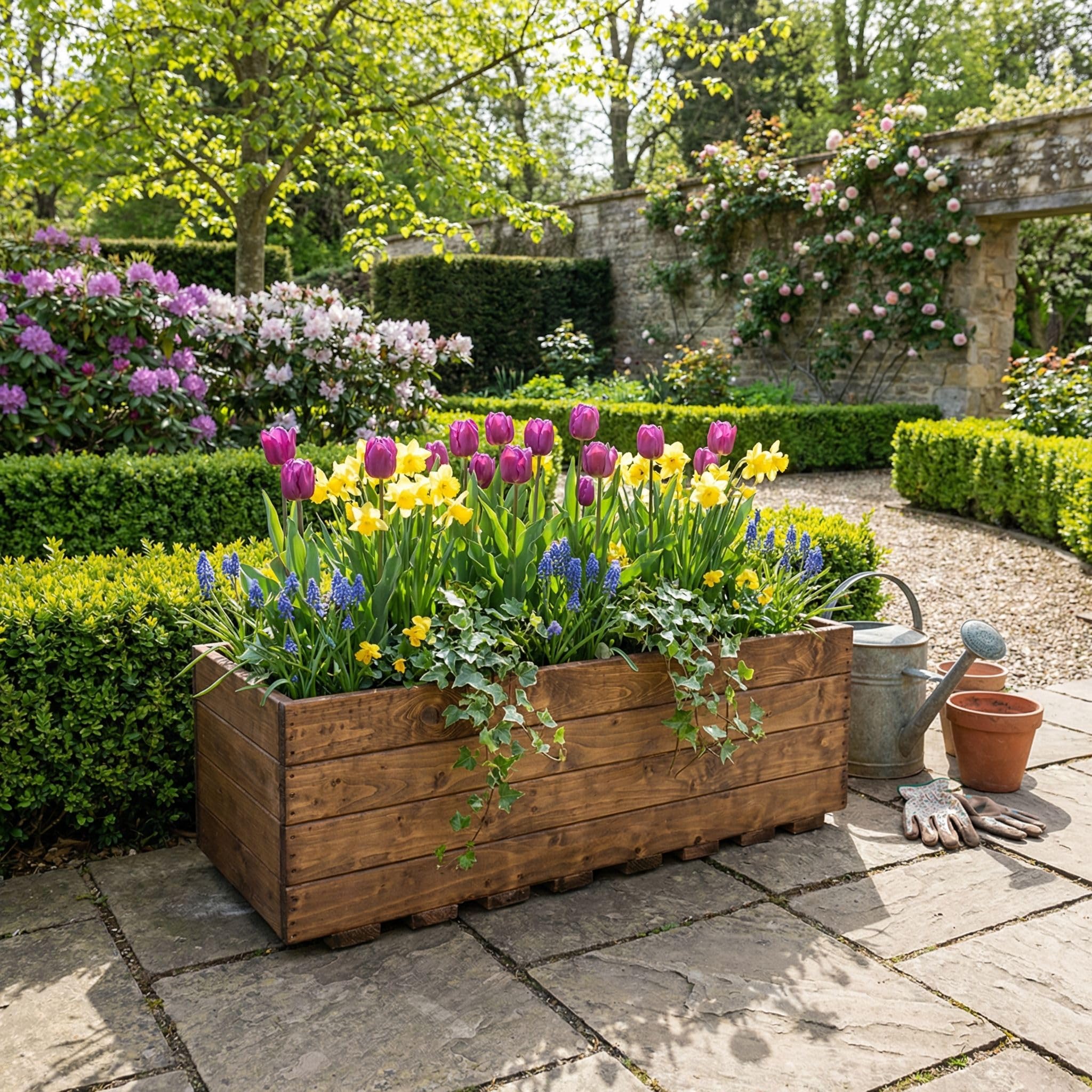 Charles Taylor Trading Wood Trough Extra Large Brown