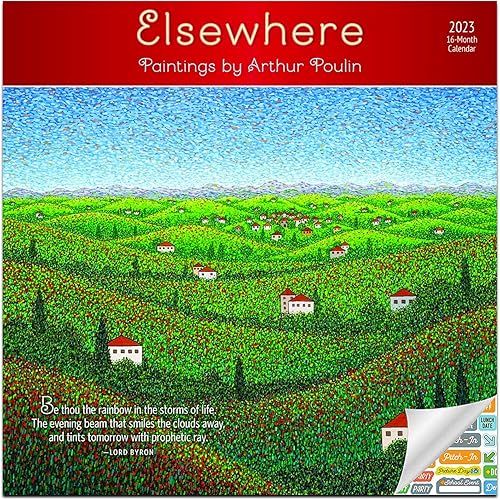 Calendario de pintura de paisaje 2023 paquete de calendario de pared impresionista 2023 de lujo con más de 100 calcomanías de calendario regalos de