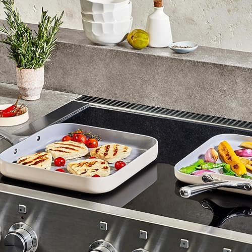 Miniatura 6 de Caraway Sartén cuadrada para parrilla  Sartén para parrilla de 11 pulgadas  Revestimiento de cerámica antiadherente  No tóxico, sin PTFE ni PFOA