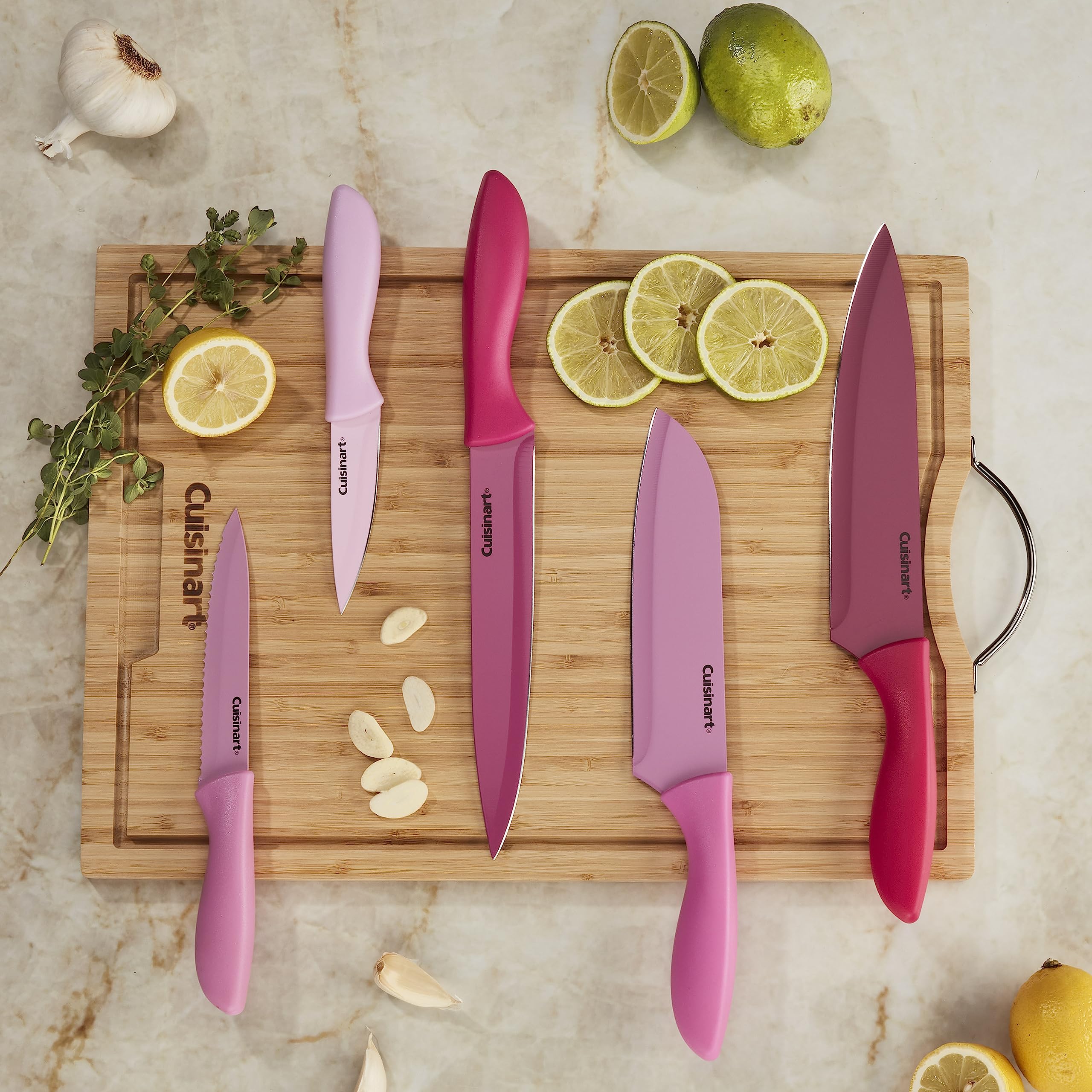 Cuisinart 10pc Ceramic Coated Color Knife Set - Pink for BCRF, C55-10PCPK