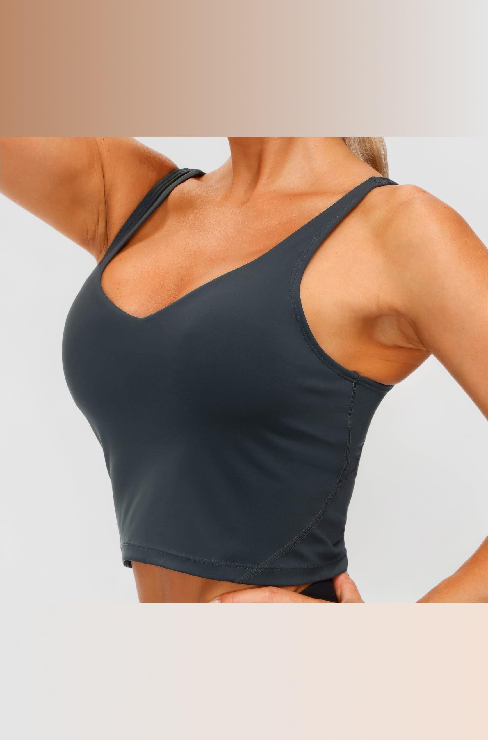 Womens' Sports Bra Longline Wirefree Padded with Medium Support
