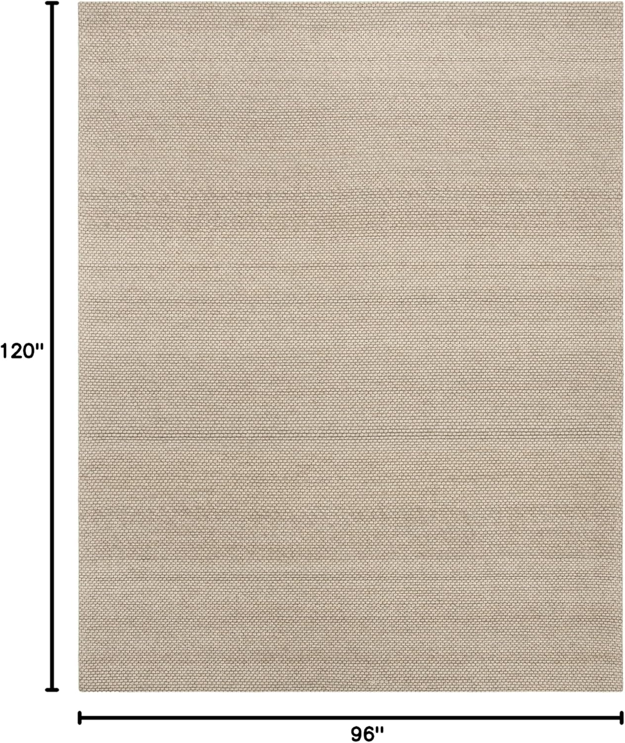 SAFAVIEH Area Rug 8x10 - Natura Collection - Large - Beige, Handmade Wool, Ideal for Living Room, Bedroom, Dining Space (NAT801B) 8' x 10' (Rectangular) Beige
