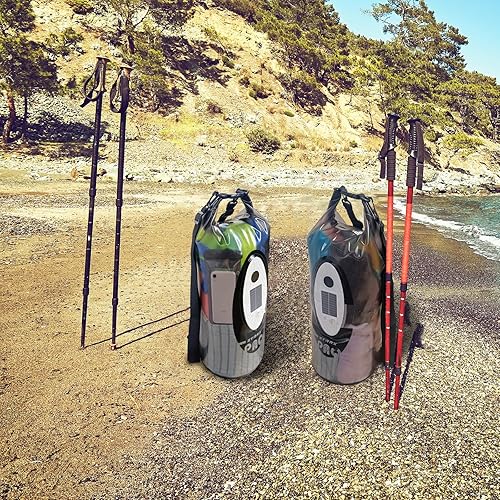 Miniatura 6 de Bolsa seca impermeable con altavoz Bluetooth solar y luz  10L20L Roll Top Dry Sack mantiene el equipo seco para hombres y mujeres, kayak, playa,
