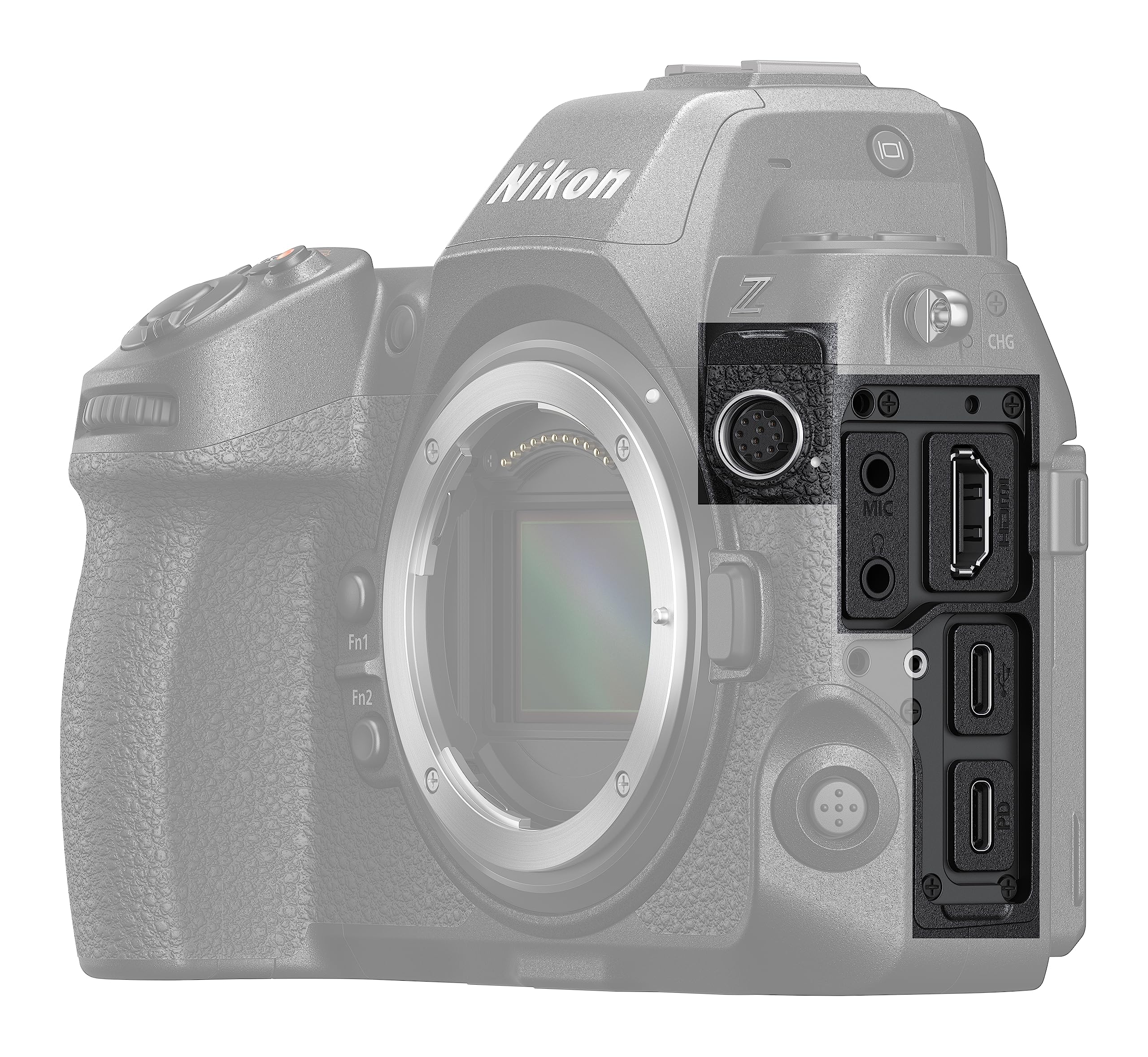 Nikon Z8 Body Fotocamera Mirrorless Full Frame, CMOS stacked da 45.7 MP, Expeed 7, Filmati 8.3K, 120 fps, due porte USB-C, AF con Deep-Learning, Nero