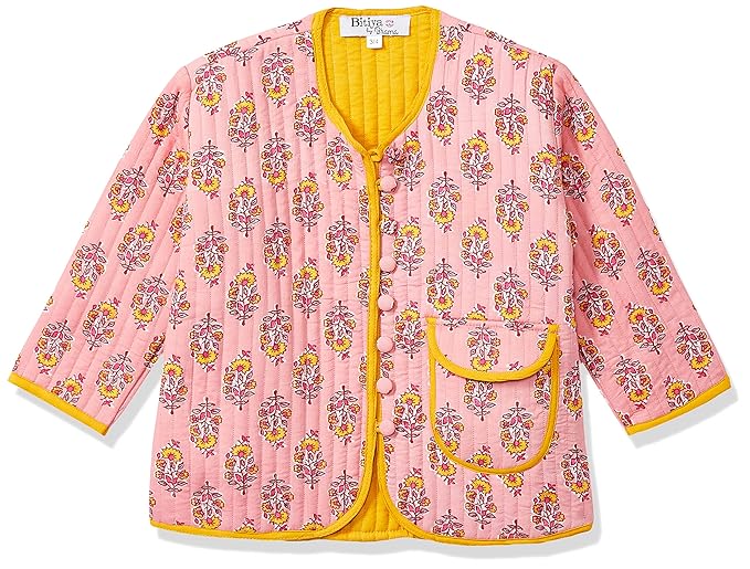 Bitiya By Bhama Peach Printed Jacket