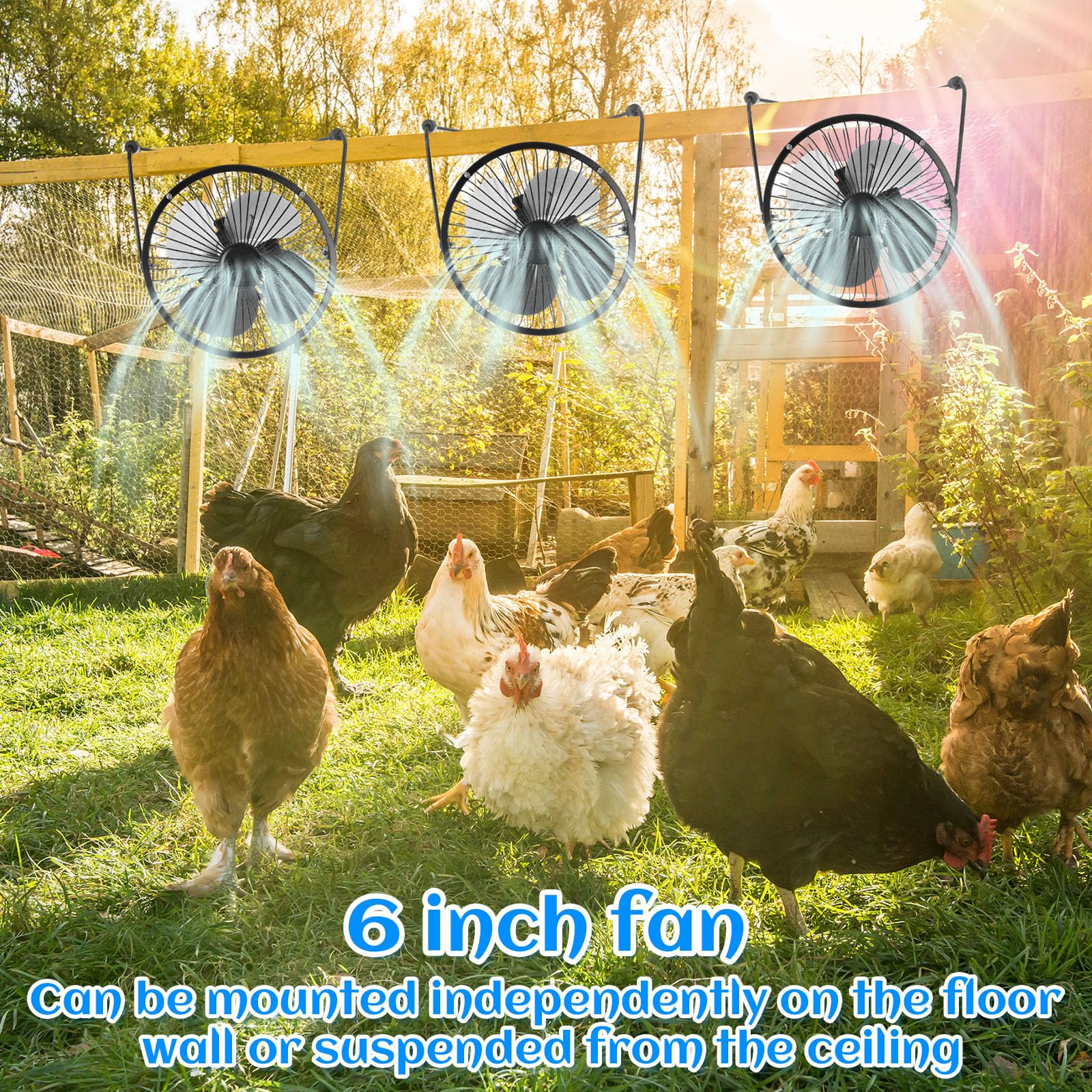 Solar Panel Waterproof Powered Fan Kit 6 Inch Fan and 10W Solar Panel