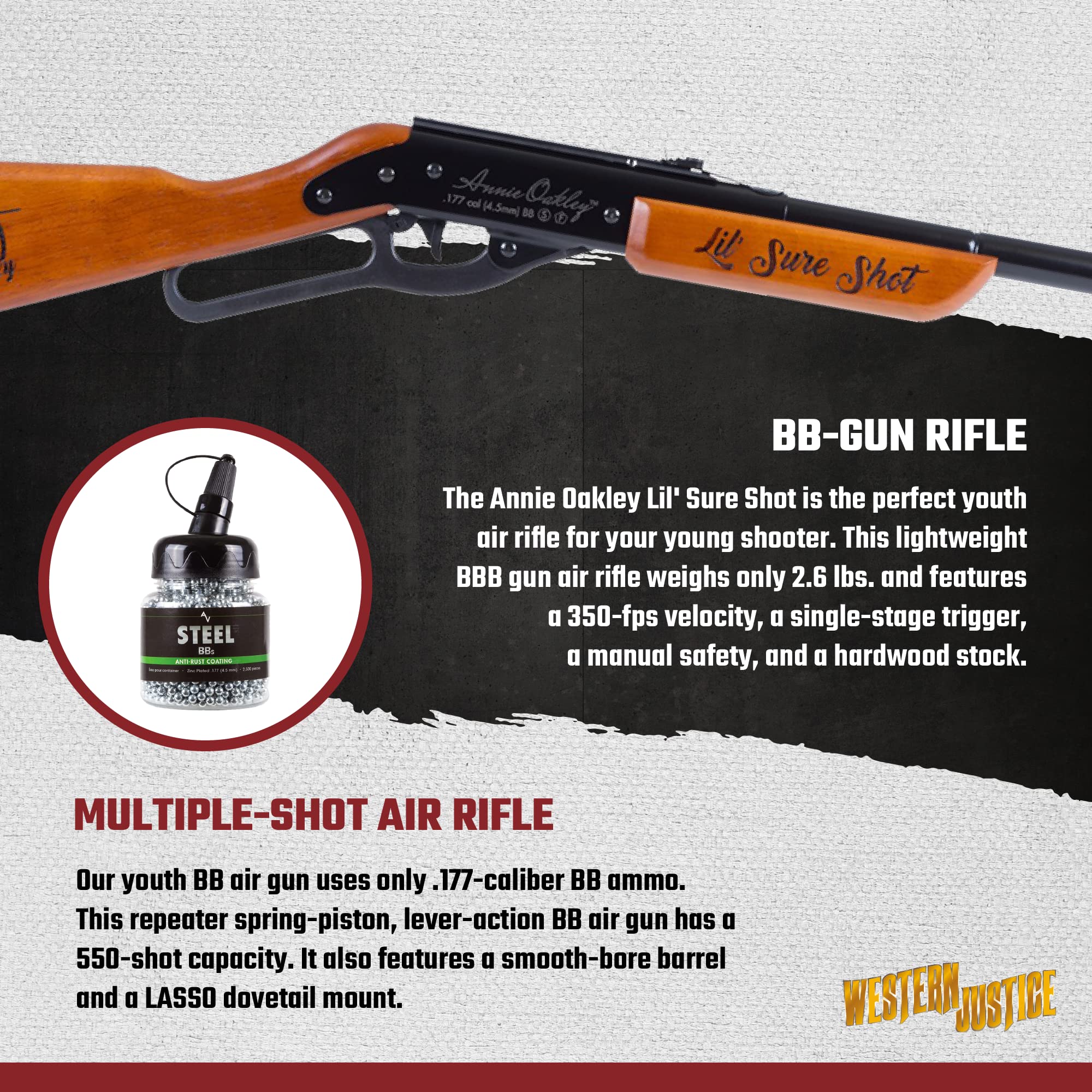 Amazon.com : Western Justice Annie Oakley Lil' Sure Shot BB Rifle