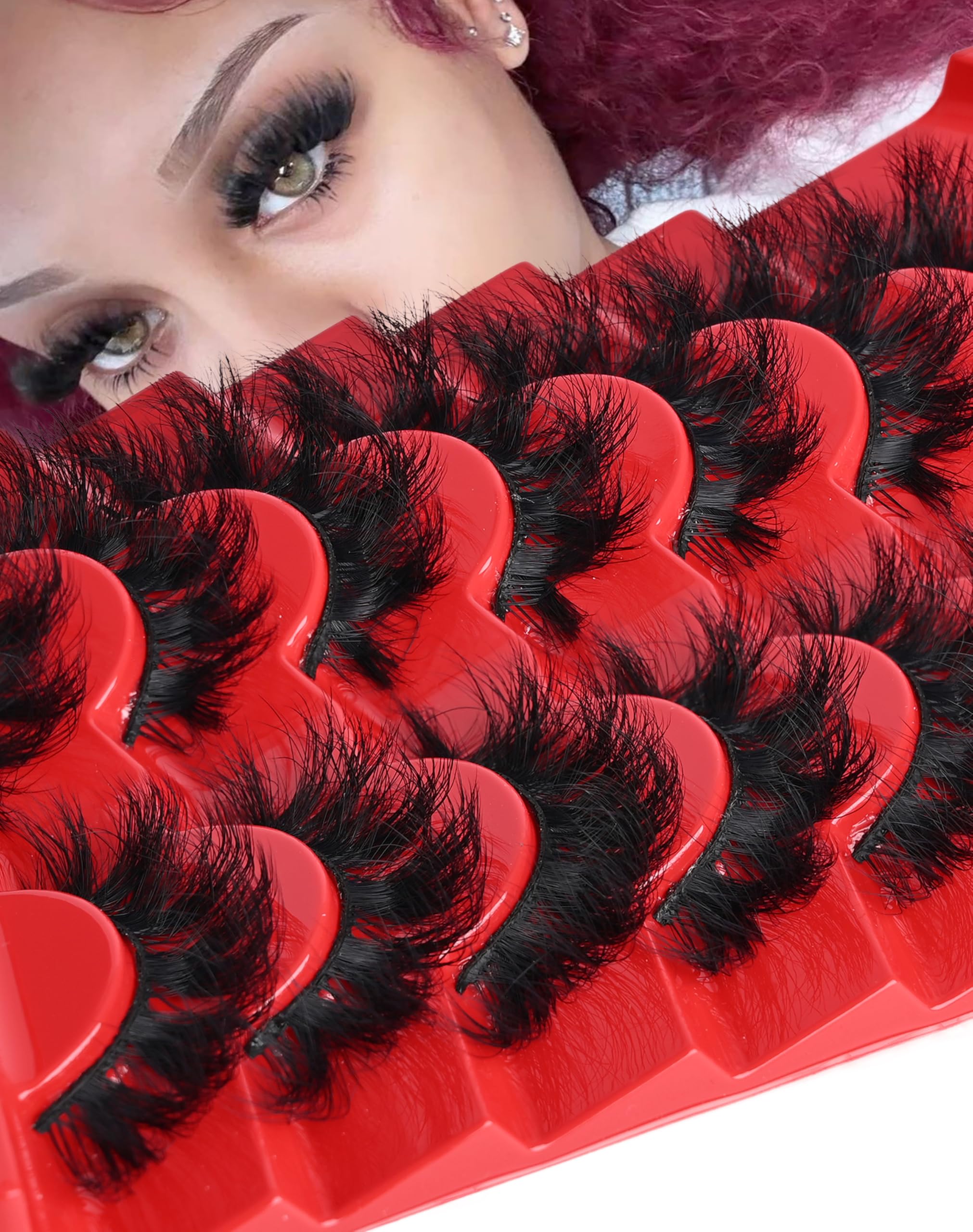 Strip Lashes That Look Like Lash Clusters 12-20mm 80D Volume False Eyelashes Wispy Soft Curly Eye Lashes 7
