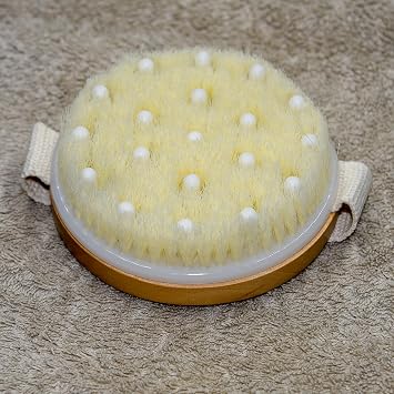 Bluefox Dry and Wet Body Brush – Soft Fiber Bath Brush with Anti-Slip Handle, Large Head for Skin Exfoliation and Massage (11 cm)