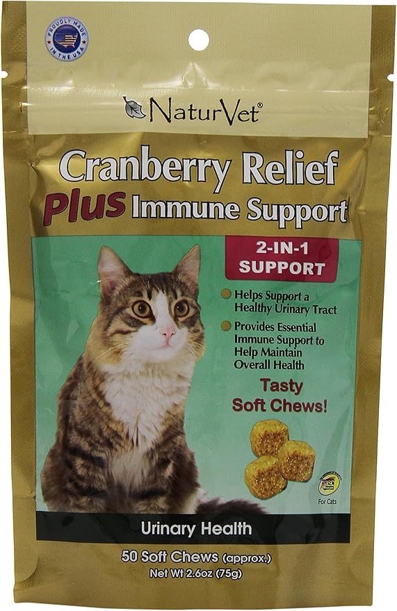 NaturVet Cranberry Relief Plus Immune Support 2in1 Cat Supplement Helps Support
