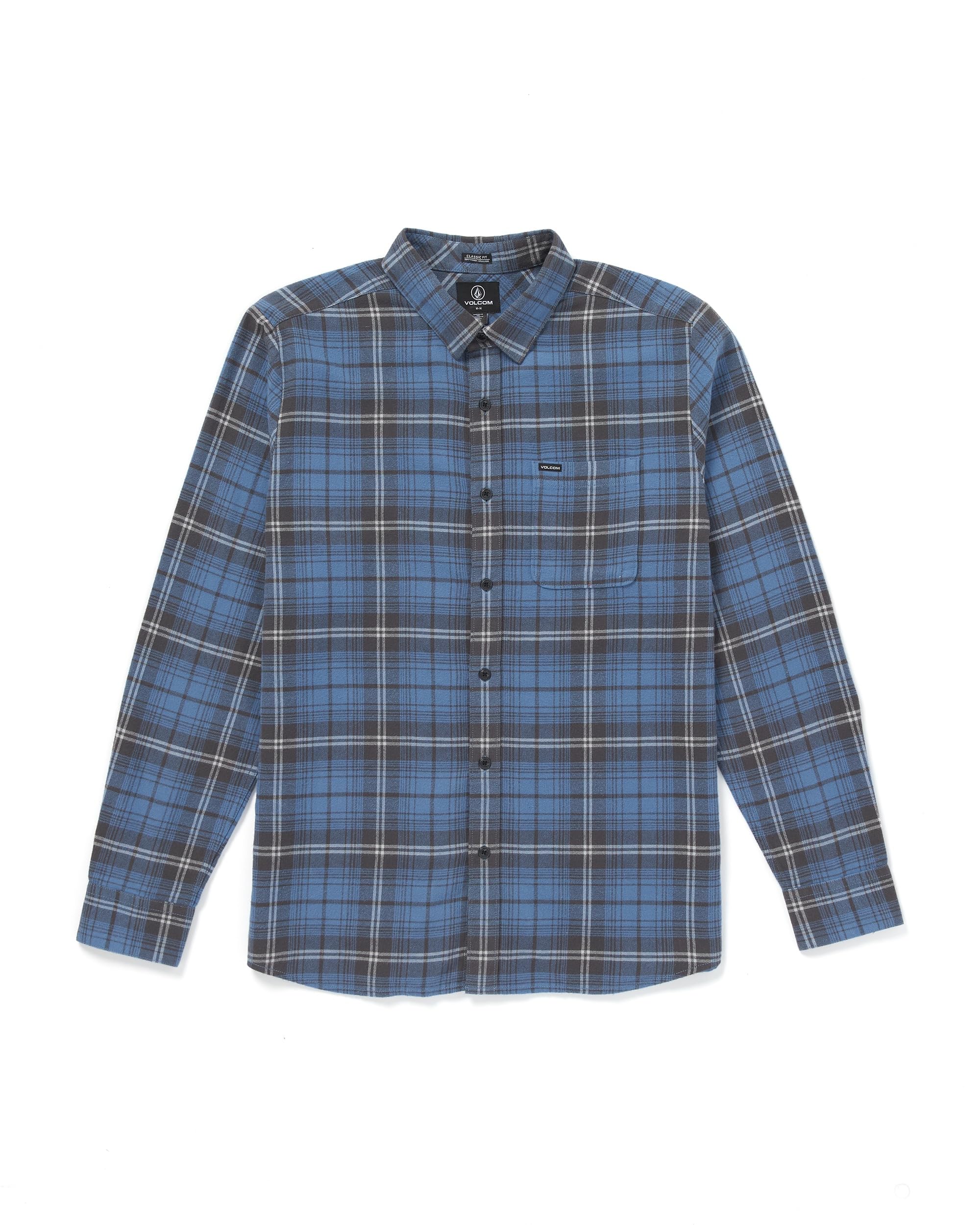 Volcom Men's Caden Plaid Long Sleeve Flannel Shirt – Button-Front, Soft Brushed Cotton