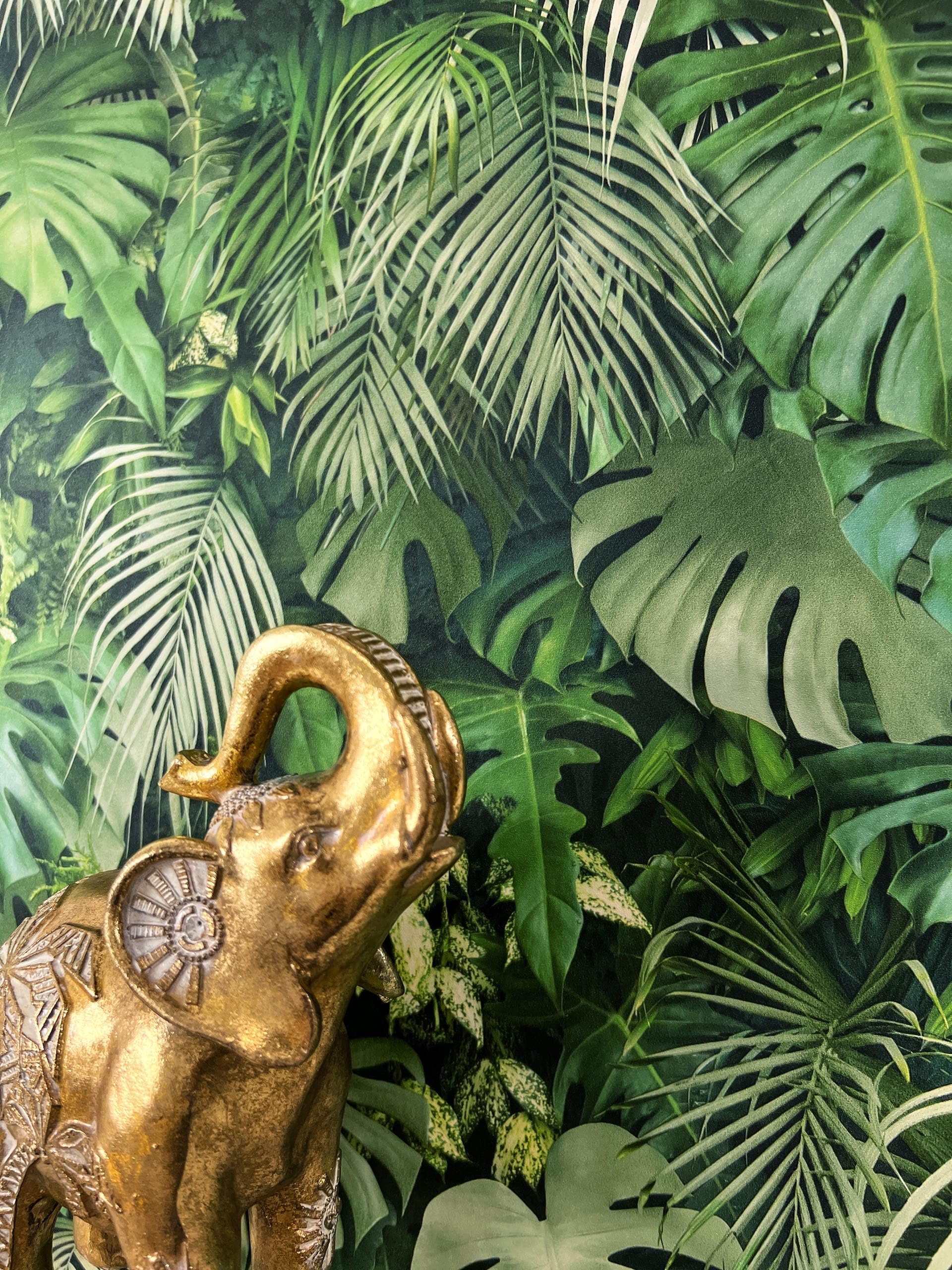 Papier peint vert jungle intissé NEWROOM aux motifs de palmiers