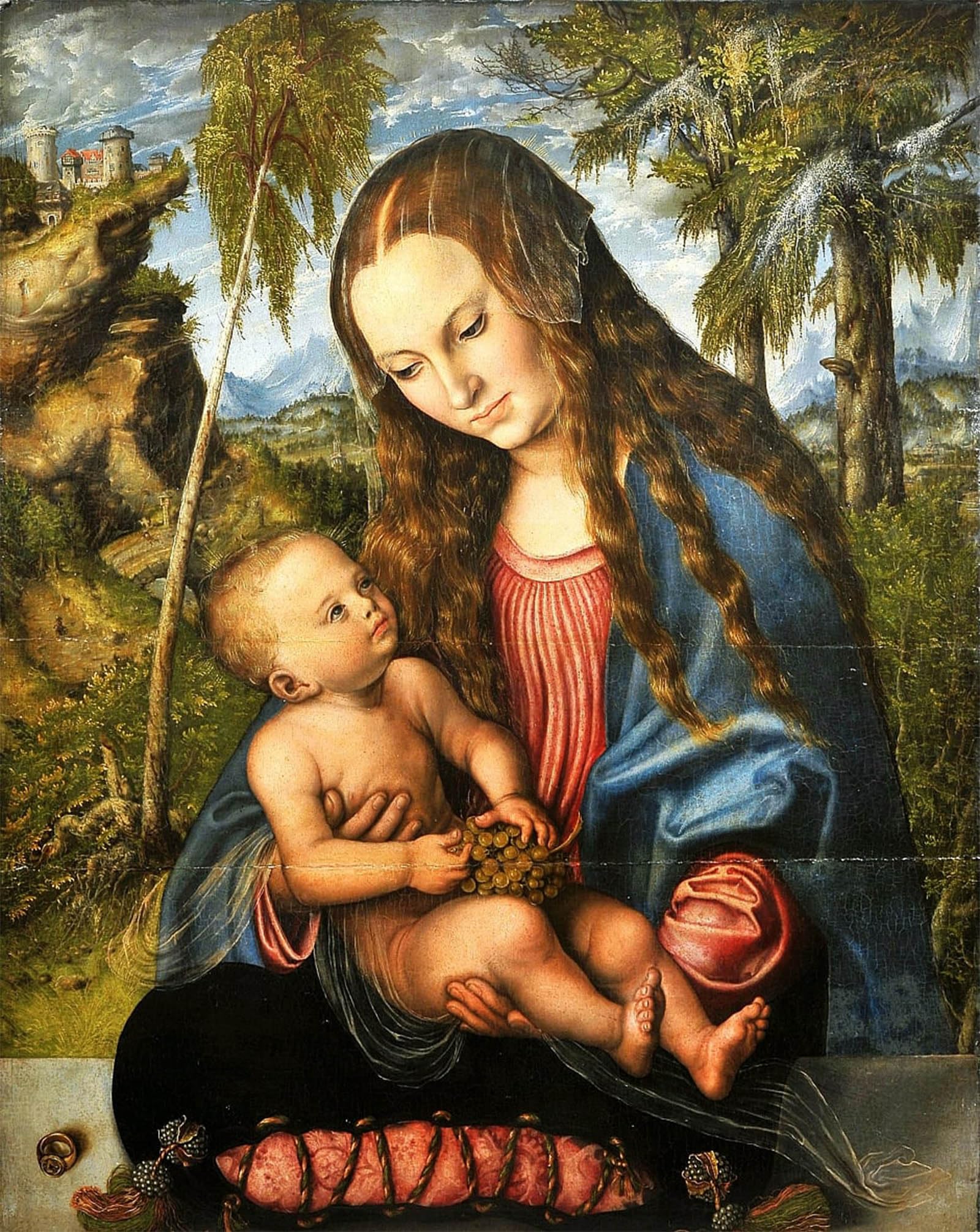 RZHRHJES Vintage Picture Wall Picture Painting Print Poster Ungleiches Paar by Lucas Cranach the Elder Abstract Wall Art Painting for Office Decor 60x90cm