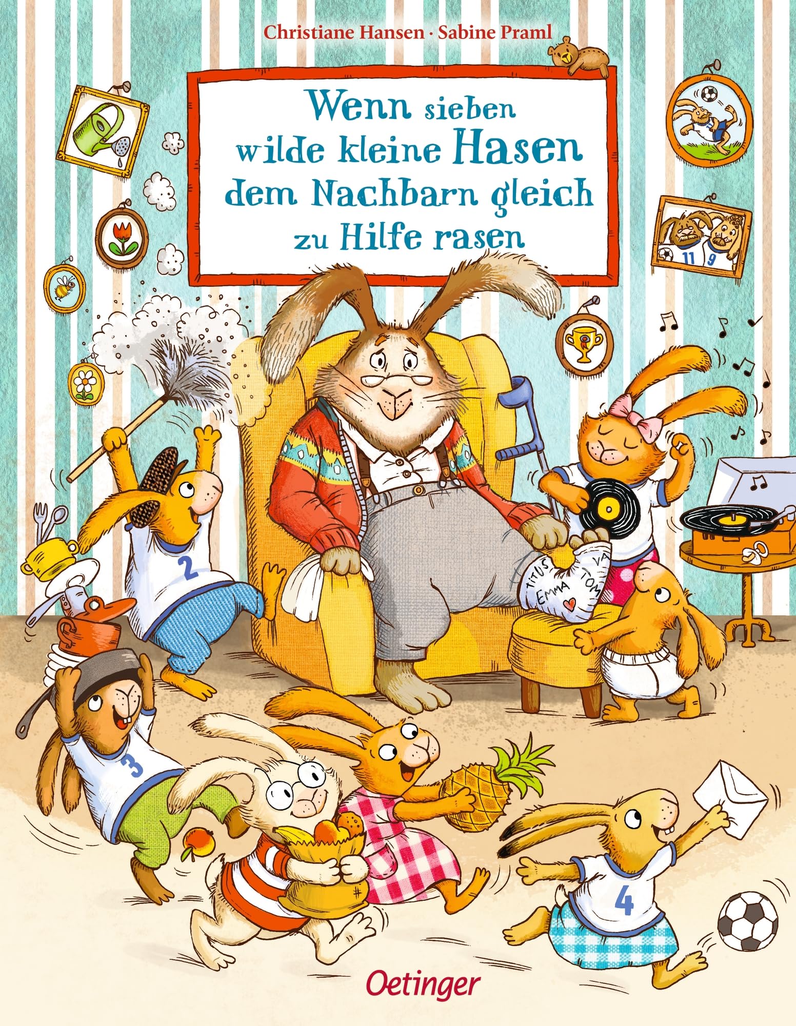 Wenn sieben wilde kleine Hasen dem Nachbarn gleich zu Hilfe rasen: Das erste Bilderbuch über die süße Hasen-Bande für Kinder ab 3 Jahren