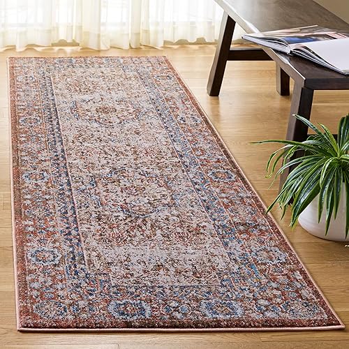 Miniatura 12 de Safavieh Bijar Collection BIJ652A - Alfombra de área tradicional oriental vintage marrón (Brown / Rust),Marfil/Óxido,Azul