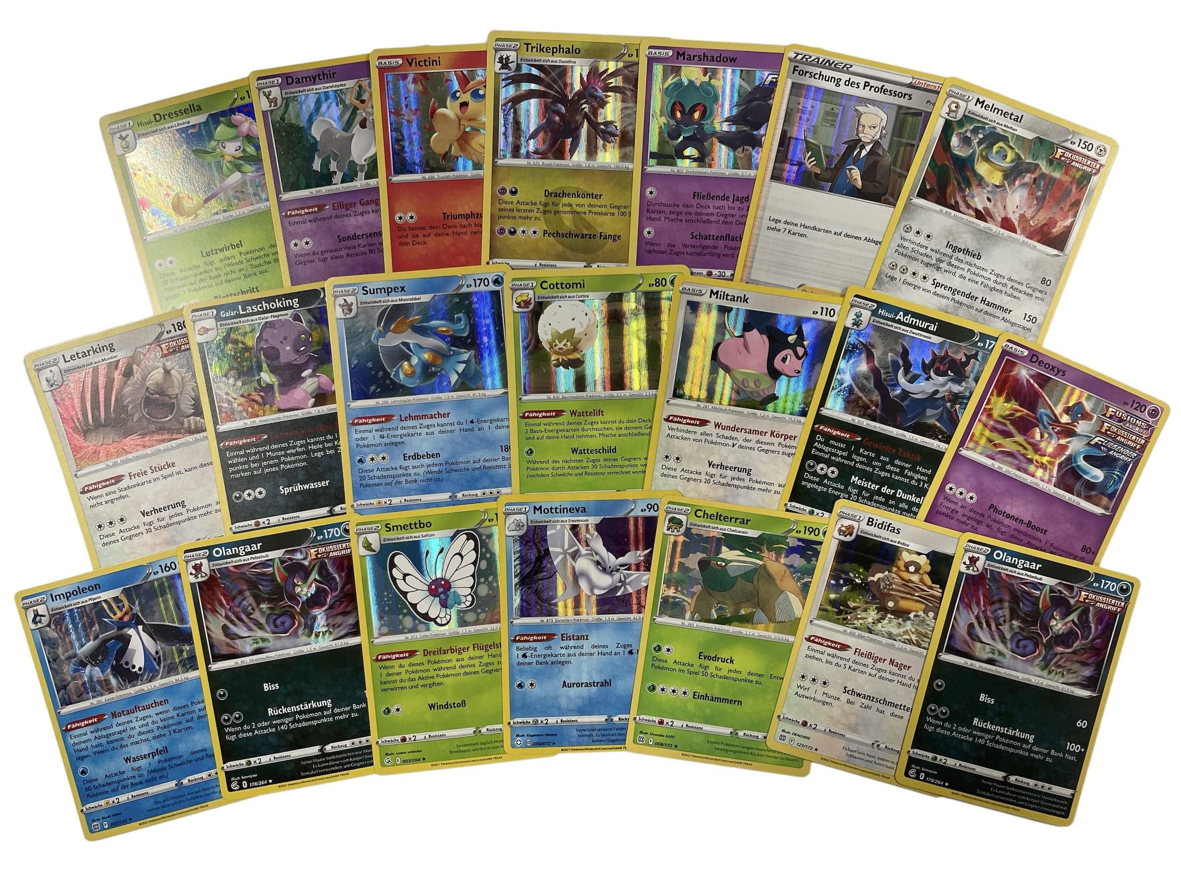 400x Pokémon Karten Deutsch 20 Holo oder Reverse Holo - 330x Common - 50x Energiekarten – Originale Karten aus aktuellen Sets Zufällige Auswahl Sammelkarten + Heartforcards® Versandschutz