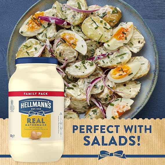 Hellmann's Real Mayonnaise with 100% free-range eggs and sustainably sourced oils for fries, burgers and salads 800 g (Pack of 5)