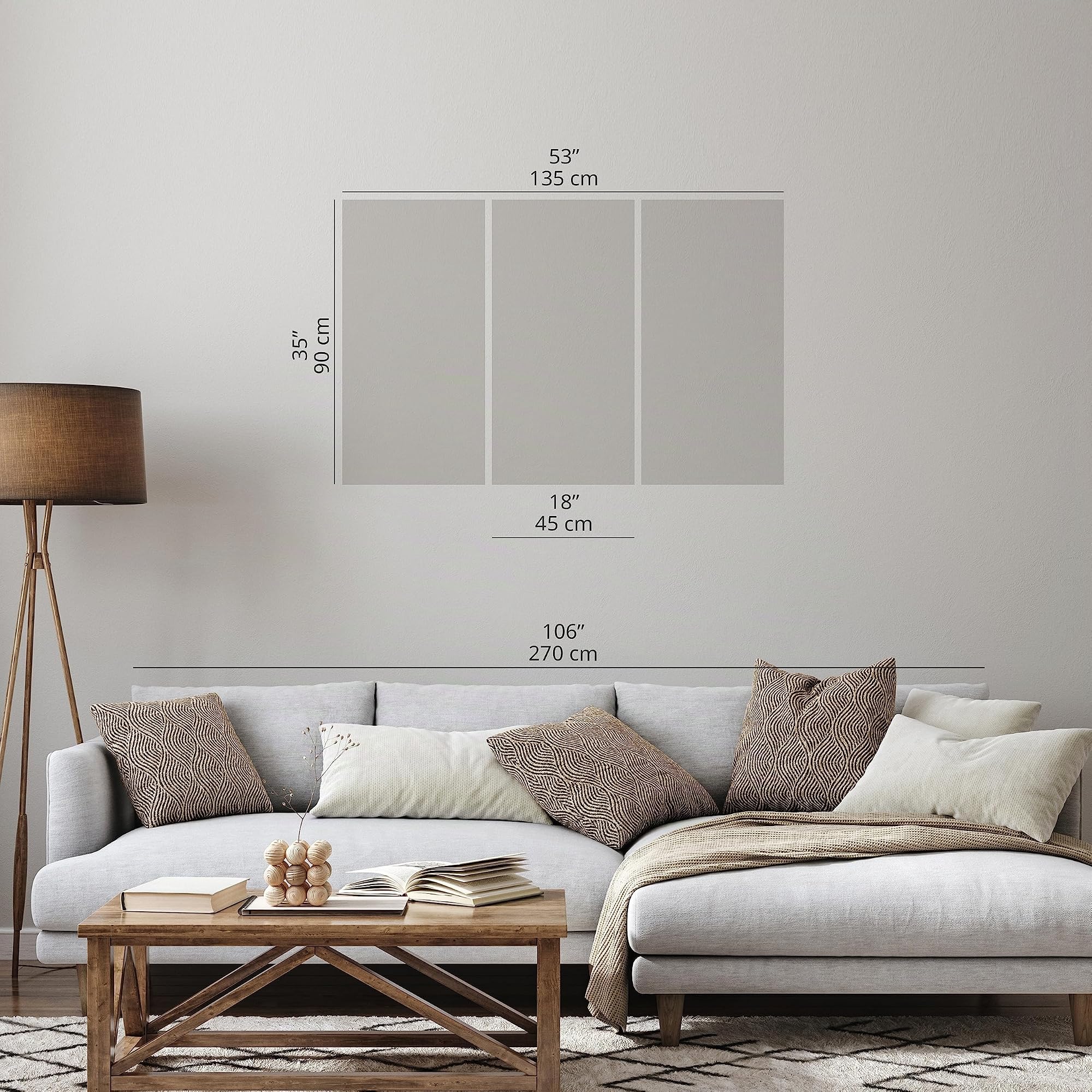 murando - Quadro tropicale Foglie 135x90 cm 3 Pezzi Stampa su tela XXL Immagini Moderni Murale Fotografia Grafica Decorazione da parete Quadri Componibili Marmo botanico b-C-0716-b-e