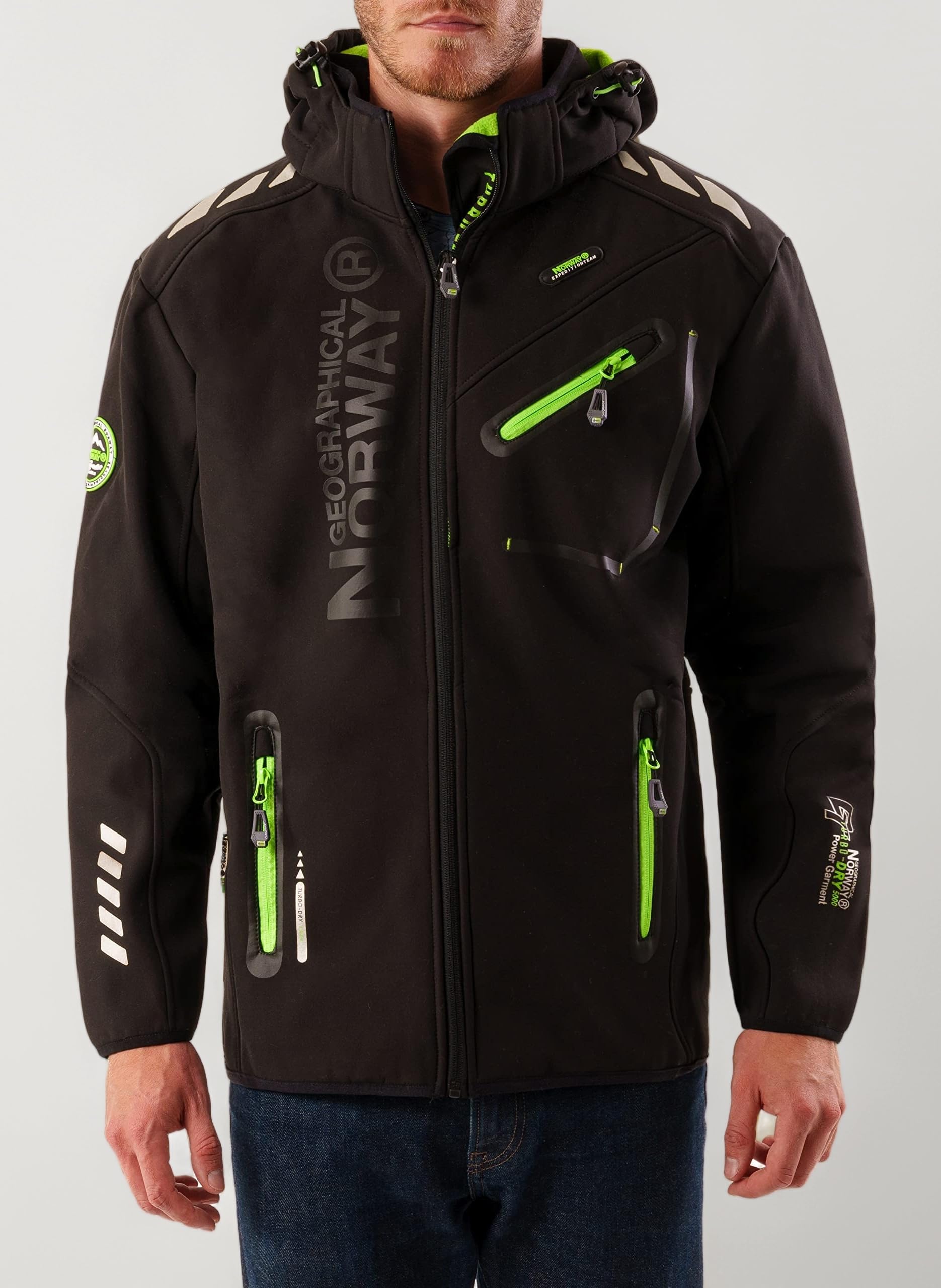 Royaute Men - Men's Waterproof Softshell Hooded Jacket - Comfortable Outdoor Jacket Tactical Windbreaker - Hiking Skiing Autumn Winter Spring