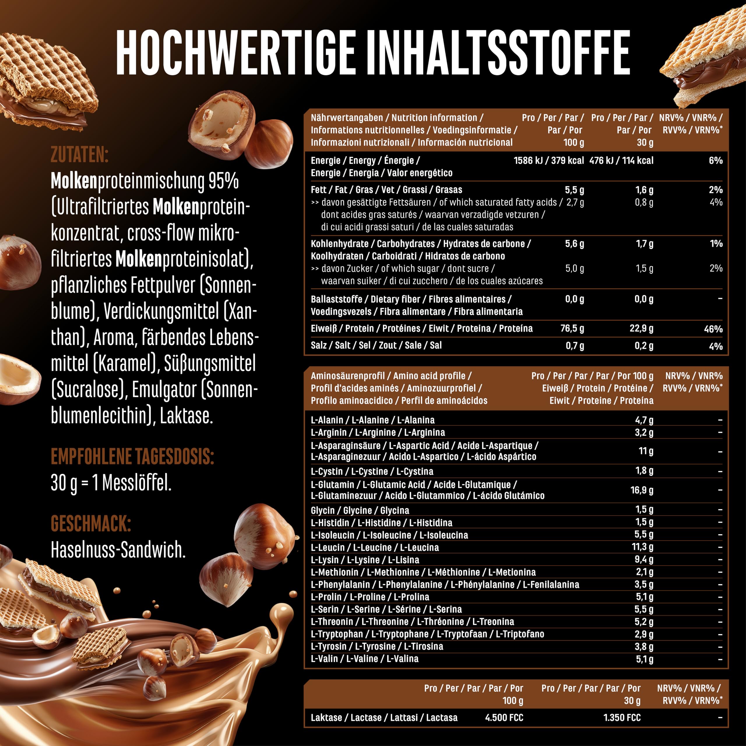 GEN GERMAN ELITE NUTRITION Whey Protein Pulver - 1000 g - Whey Isolat