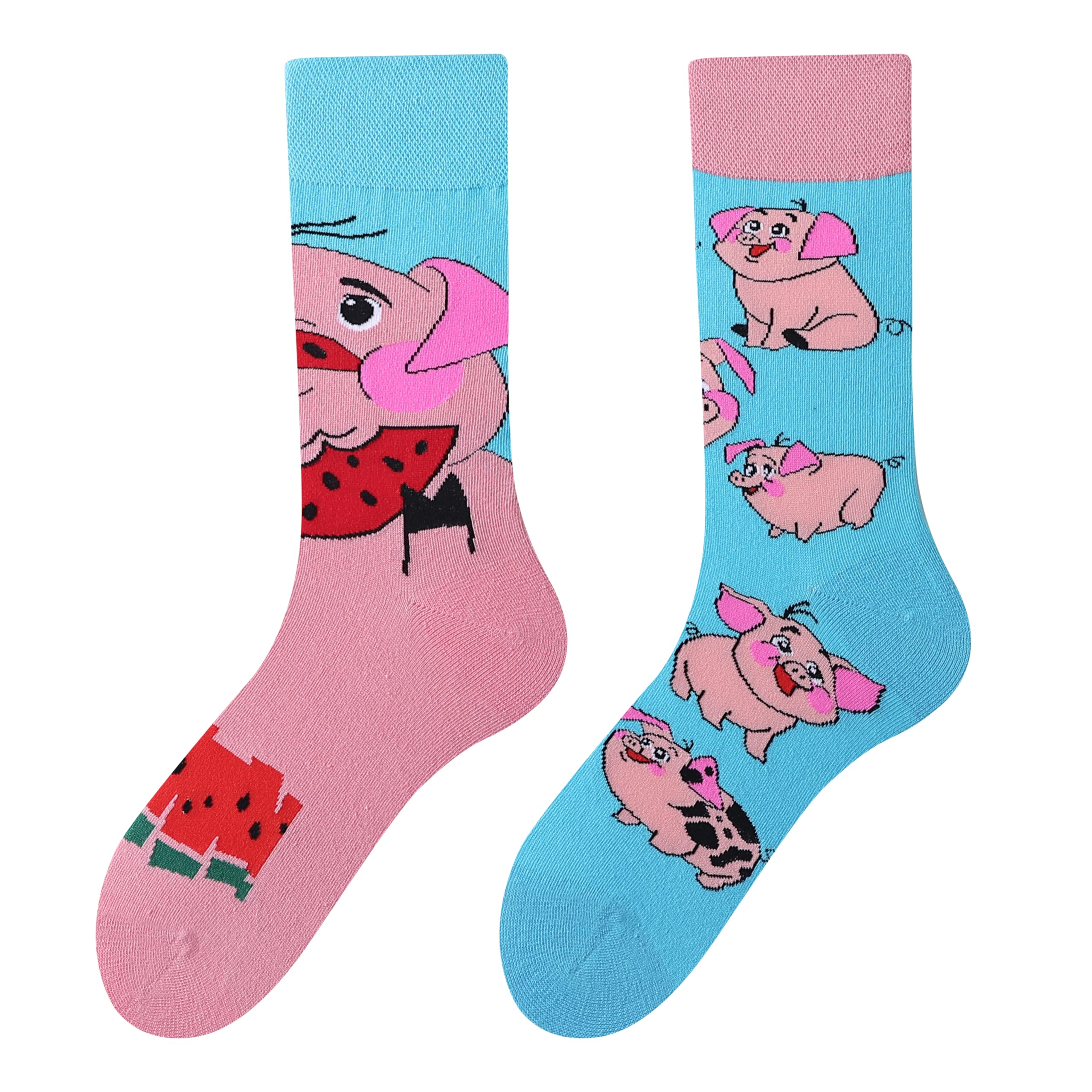 Calcetines Divertidos Unisex para Mujer y Hombre con Diseños Asimétricos en Par - Temas Animales, Comida, Fruta, Deporte y Arte en Algodón - Ideal para Regalos — view 146