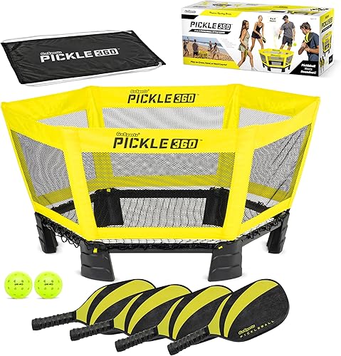 GoSports Pickle 360 Game Set  Pickleball Without a Court  Outdoor Lawn, Beach, and Backyard Paddle Ball Game