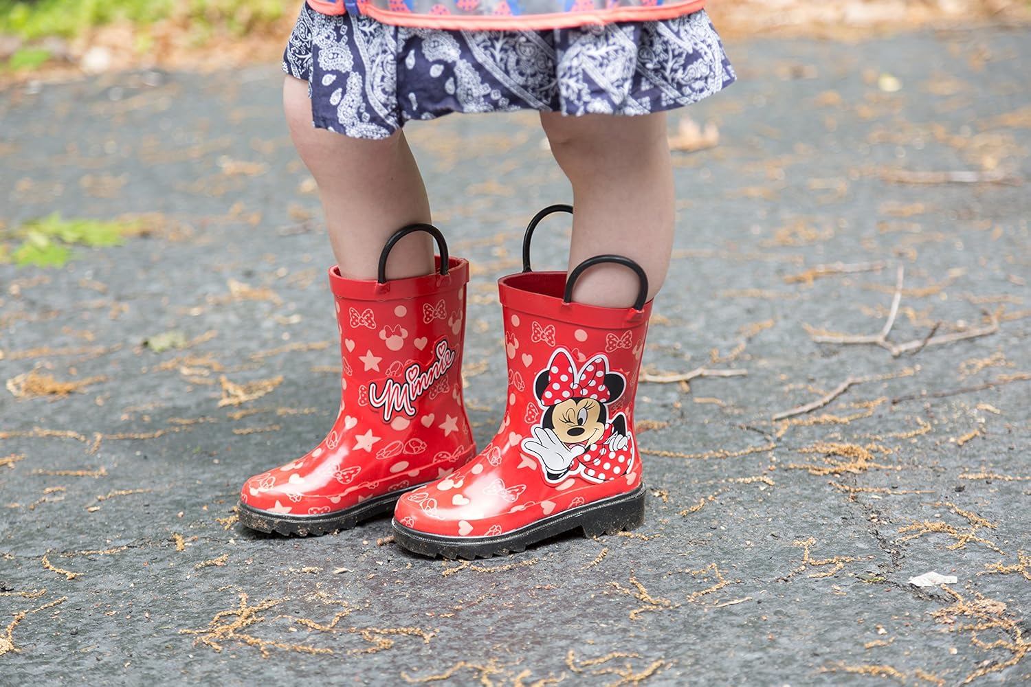 Miniatura 5 de Disney Botas de lluvia de goma de Minnie Mouse y Mickey Mouse, impermeables, fáciles de poner, tallas para niños pequeños y pequeños, niños y niñas