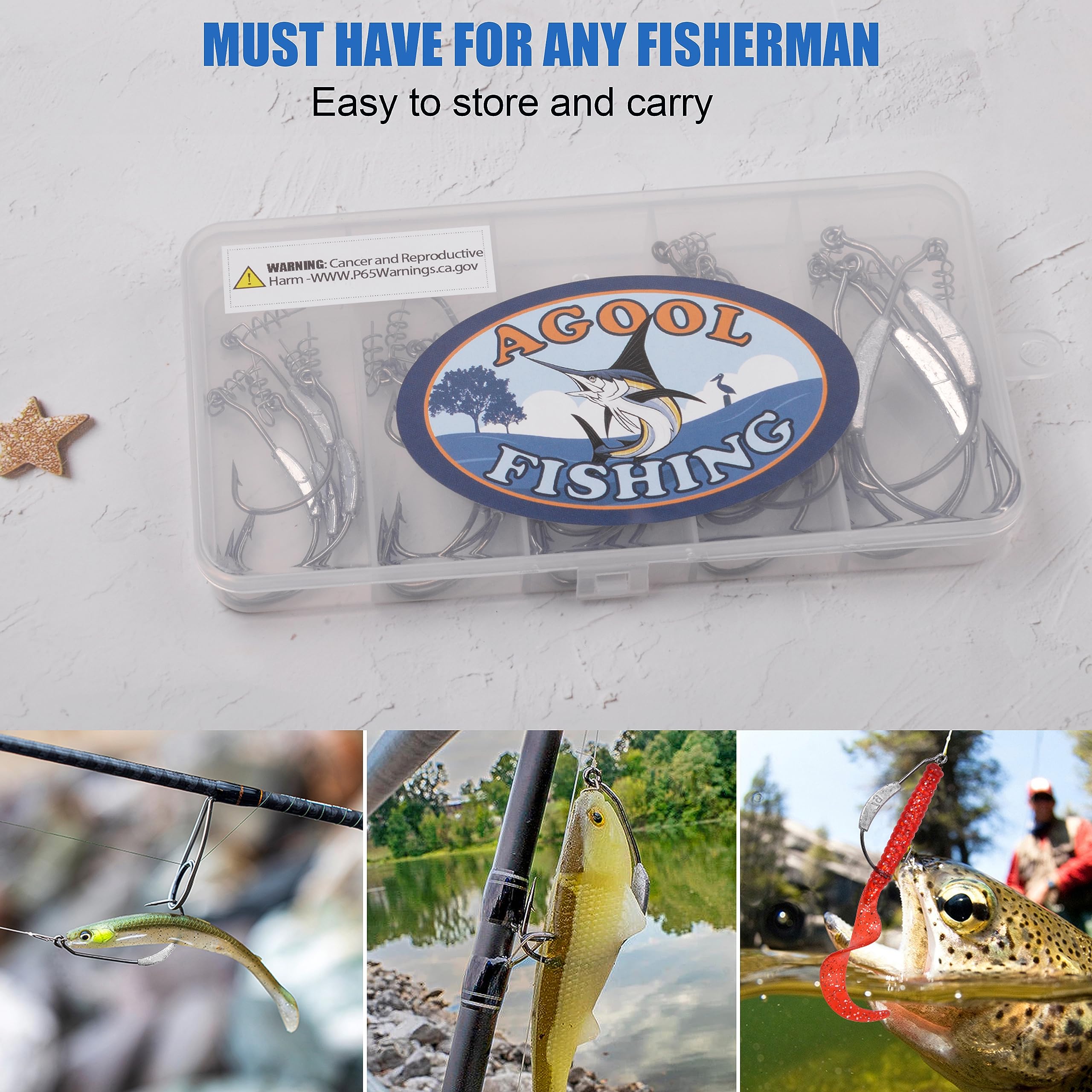 Ganchos de pesca con gancho de centrado, 25 unidades, peso Twistlock ganchos de pesca extra anchos, gancho de agua salada, 5 tamaños mezclados