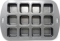 Vista 3 de Norpro Molde antiadherente de 12 cavidades para magdalenas, magdalenas y cupcakes, cuadrados