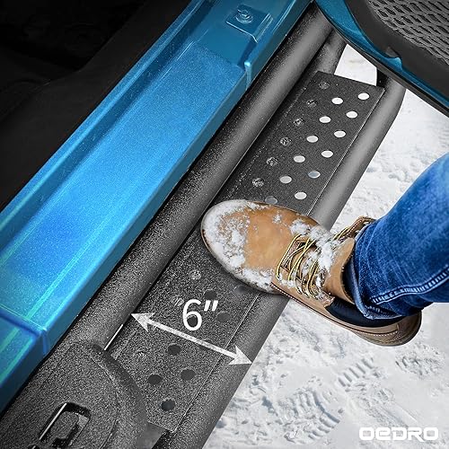 Miniatura 5 de OEDRO Estribos compatibles con Toyota Tundra 2007-2021 doble cabina (2 puertas traseras de tamaño medio), barra Nerf de acero con escalones