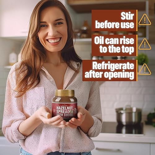 Miniatura 5 de Eastanbul Crema de cacao y avellana, 11.6 onzas, chocolate y avellana para untar, sin aceite de palma, rico y cremoso 35% de nueces, sin gluten,