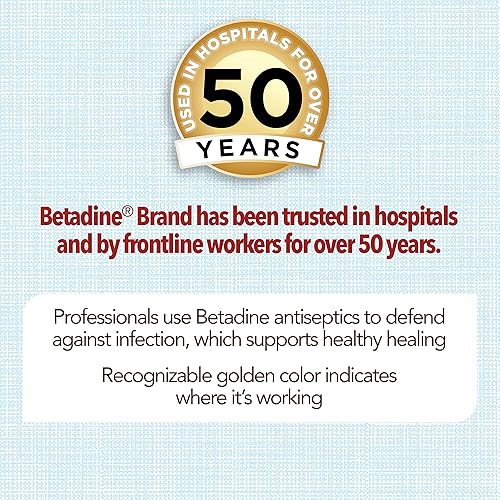 Miniatura 5 de Betadine - Solución de primeros auxilios de 8 onzas líquidas de povidona yodada antiséptica con la promesa de que no produce escozor el envase puede