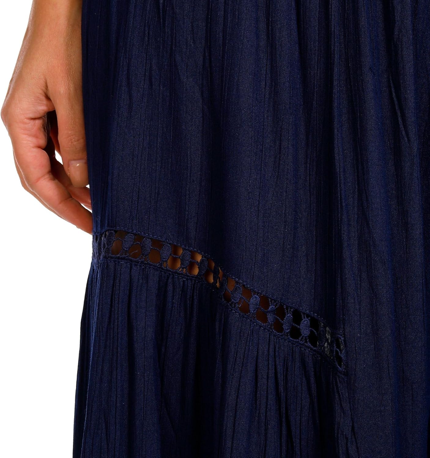 Angie Women's Wide Leg Pants with Lace Inserts